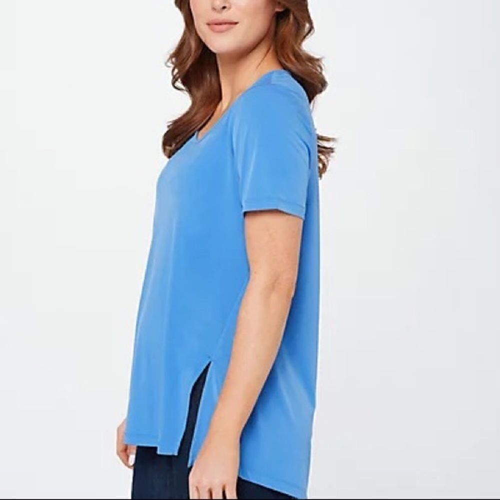 Susan Graver Every DaySide Slits Liquid Knit Top